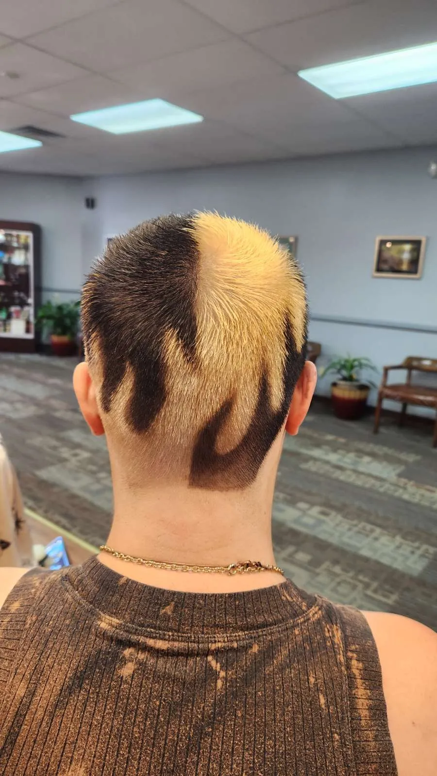 Flame design haircut